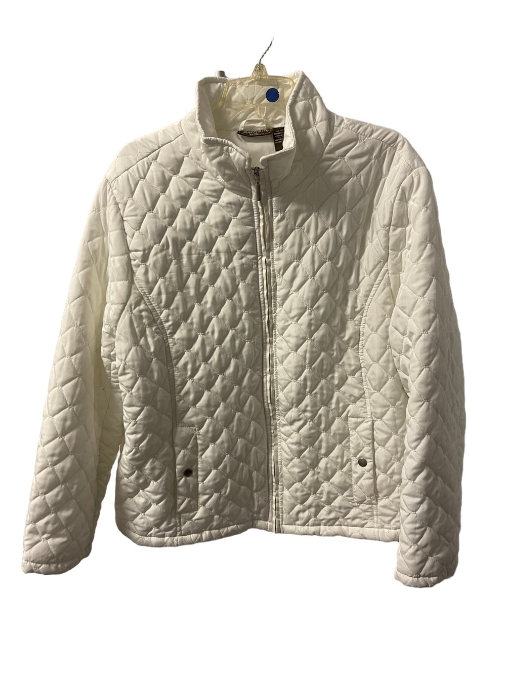 Jane Ashley Women’s QUILTED ZIP-FRONT WOMEN'S JACKET - White Lightweight Sz 1X